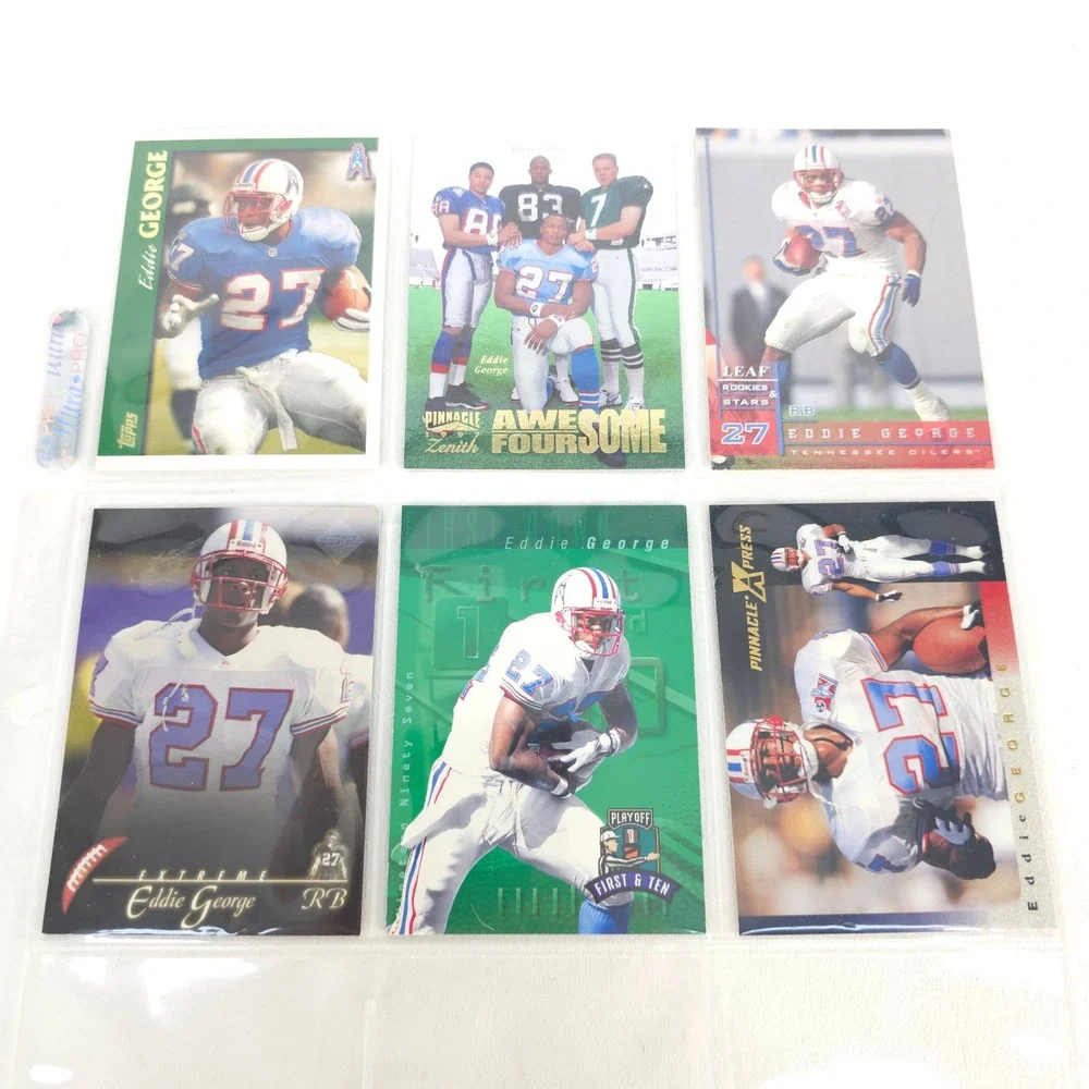 Eddie George Football Cards x30 Titans Fleer Topps Score NFL Inserts Autographed - Picture 7 of 10